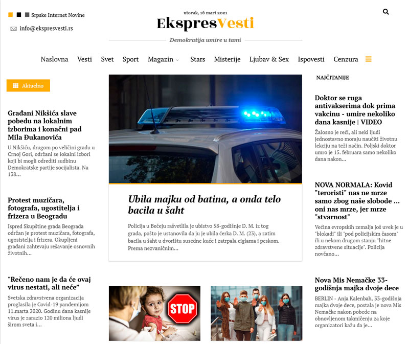 Ekspres vesti web portal